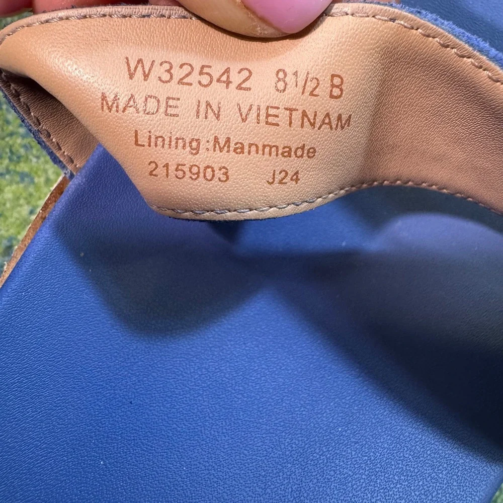 Cole Haan OriginalGrand Blue Suede Platform Wedge Sandals W32542 Womens 8.5 B